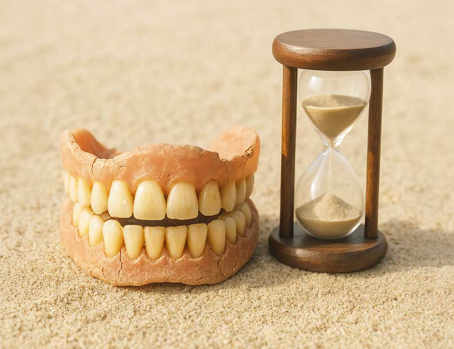worn out denture with time